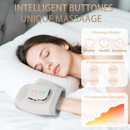 Su7 Hand Massager with Heat and Compression, 3 Massage 4 Temperatures 5 Compression Models Hand Massage for Arthritis & Carpal Tunnel, Ideal Gifts for Women/Men