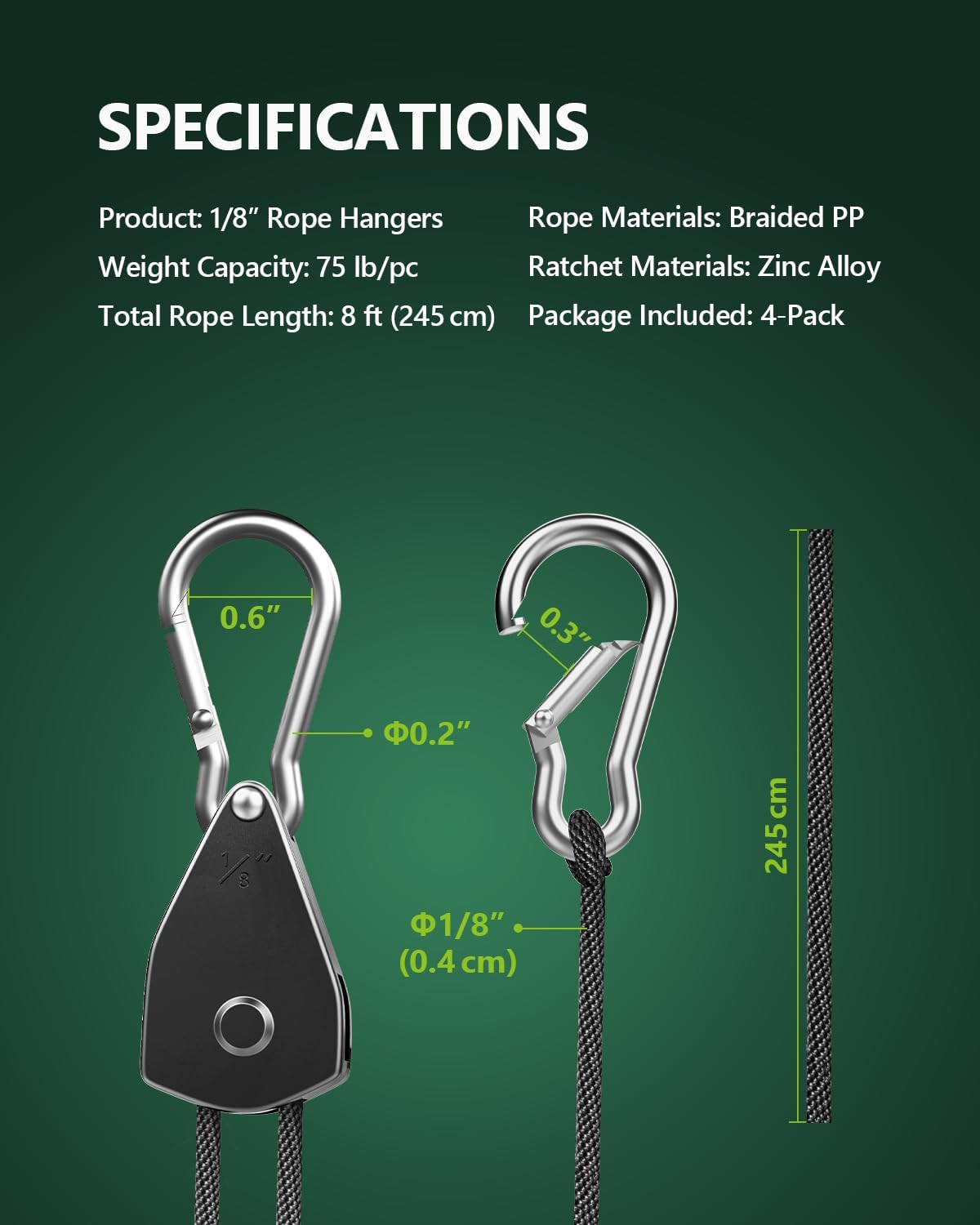 Elariom GravityLock™ Adjustable Rope System