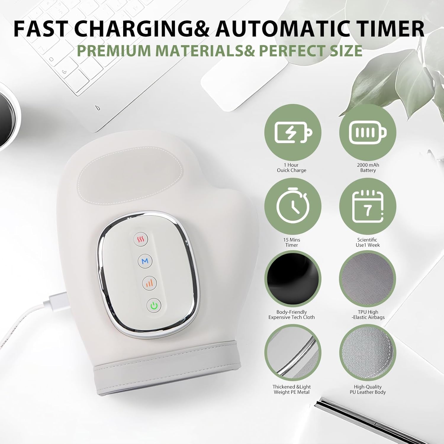 Su7 Hand Massager with Heat and Compression, 3 Massage 4 Temperatures 5 Compression Models Hand Massage for Arthritis & Carpal Tunnel, Ideal Gifts for Women/Men